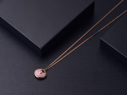 [⭐Seralia]AMULETTE ROSE GOLD PINK MOP NECKLACE