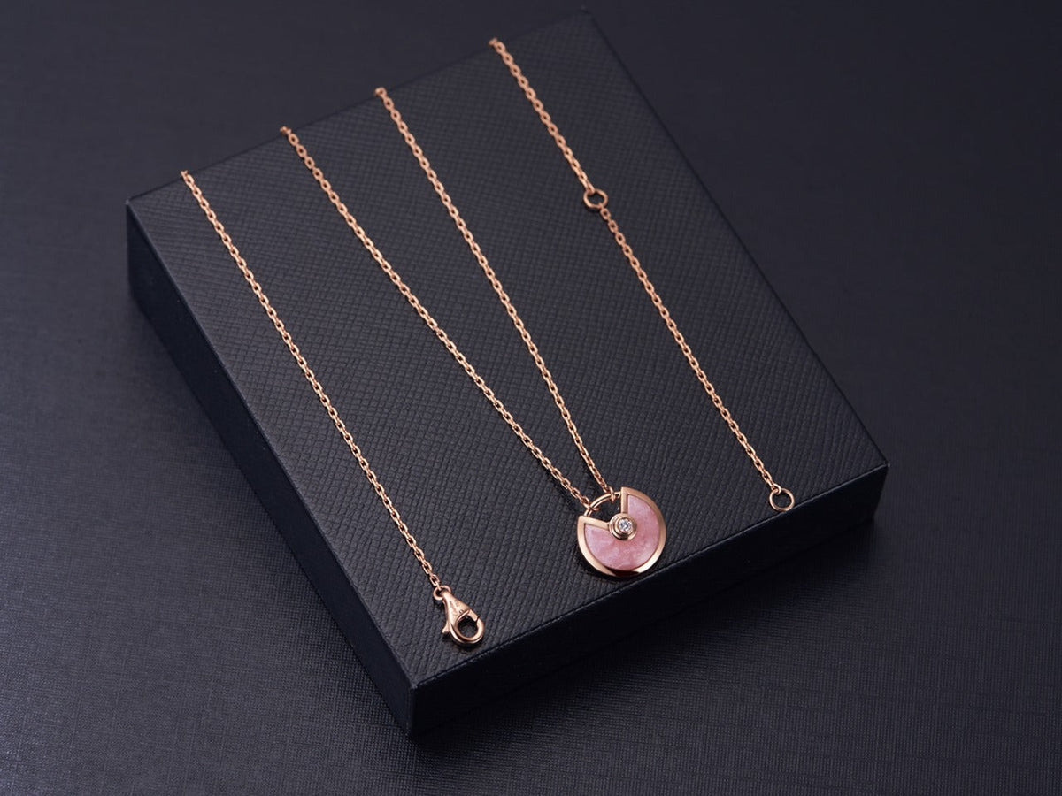 [⭐Seralia]AMULETTE ROSE GOLD PINK MOP NECKLACE