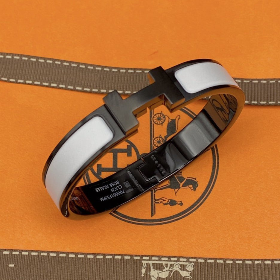 [⭐Seralia]H BRACELET 12MM BLACK WHITE CERAMIC