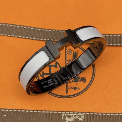 [⭐Seralia]H BRACELET 12MM BLACK WHITE CERAMIC