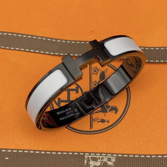 [⭐Seralia]H BRACELET 12MM BLACK WHITE CERAMIC