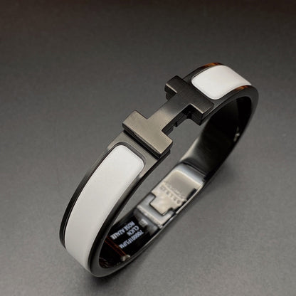 [⭐Seralia]H BRACELET 12MM BLACK WHITE CERAMIC