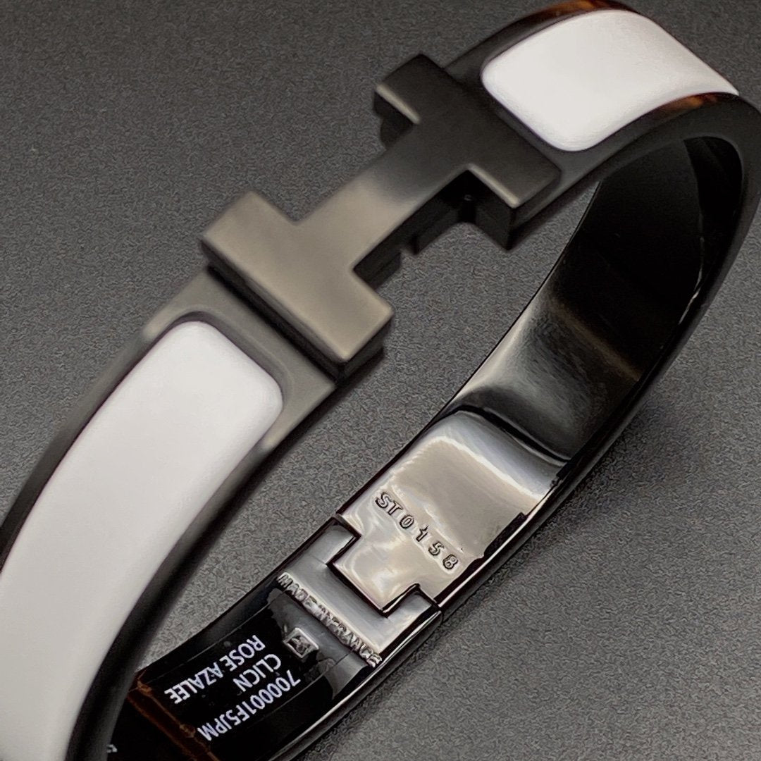 [⭐Seralia]H BRACELET 12MM BLACK WHITE CERAMIC