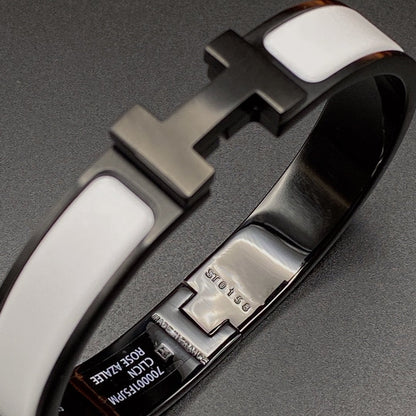[⭐Seralia]H BRACELET 12MM BLACK WHITE CERAMIC