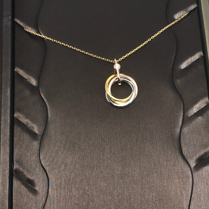 [⭐Seralia]TRINITY SILVER GOLD PINK GOLD NECKLACE