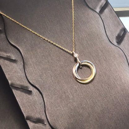[⭐Seralia]TRINITY SILVER GOLD PINK GOLD NECKLACE