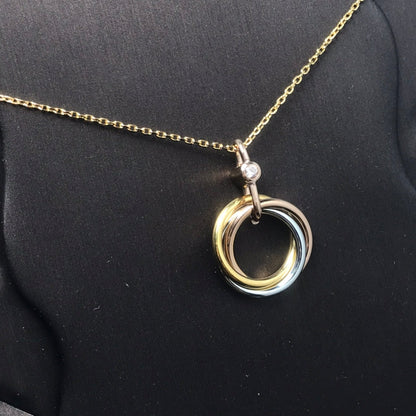 [⭐Seralia]TRINITY SILVER GOLD PINK GOLD NECKLACE