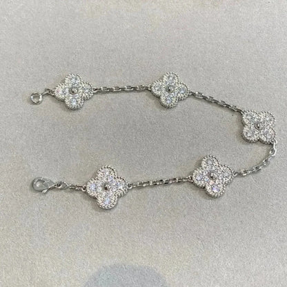 [⭐Seralia] CLOVER 5 MOTIF FULL DIAMOND BRACELET COLLECTION