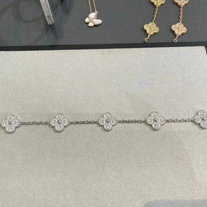 [⭐Seralia] CLOVER 5 MOTIF FULL DIAMOND BRACELET COLLECTION