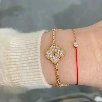 [⭐Seralia] CLOVER 5 MOTIF FULL DIAMOND BRACELET COLLECTION