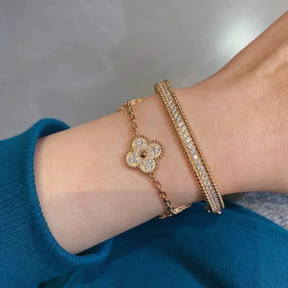[⭐Seralia] CLOVER 5 MOTIF FULL DIAMOND BRACELET COLLECTION