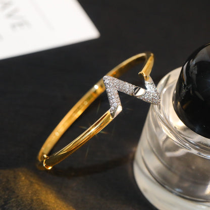 [⭐Seralia]VOLTE UPSITE DOWN GOLD DIAMOND BRACELET