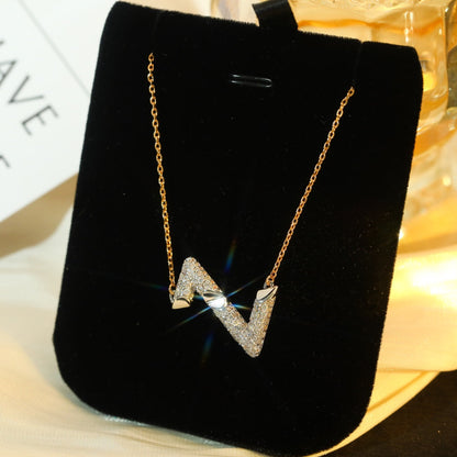 [⭐Seralia]VOLT SILVER DIAMOND PEDANT NECKLACE