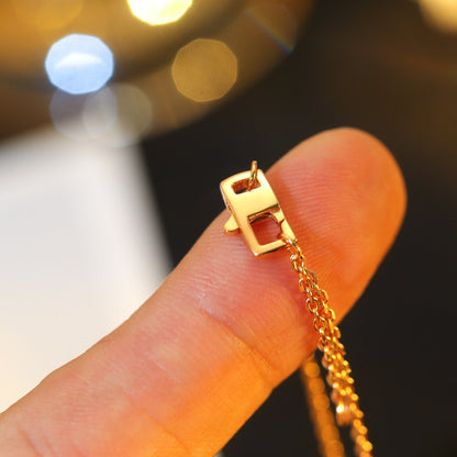 [⭐Seralia]STAR AND SUN DIAMOND PINK GOLD NECKLACE
