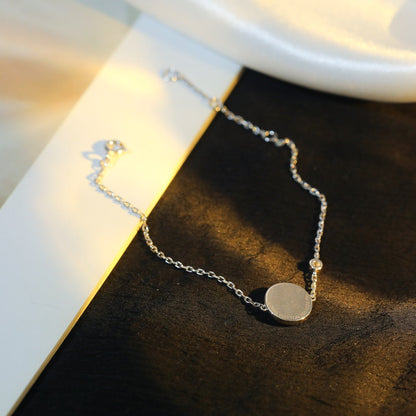 [⭐Seralia]SUN MOTIF PINK MOP SILVER BRACELET