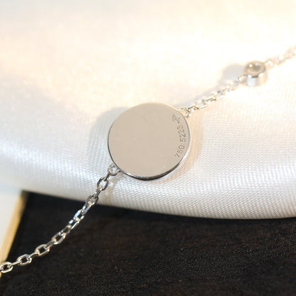 [⭐Seralia]SUN MOTIF PINK MOP SILVER BRACELET