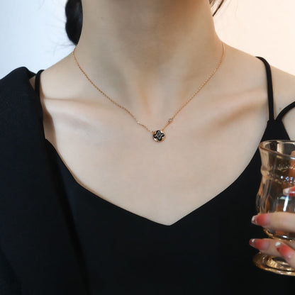 [⭐Seralia]SUN PEDANT PINK GOLD 1 DIAMOND NECKLACE