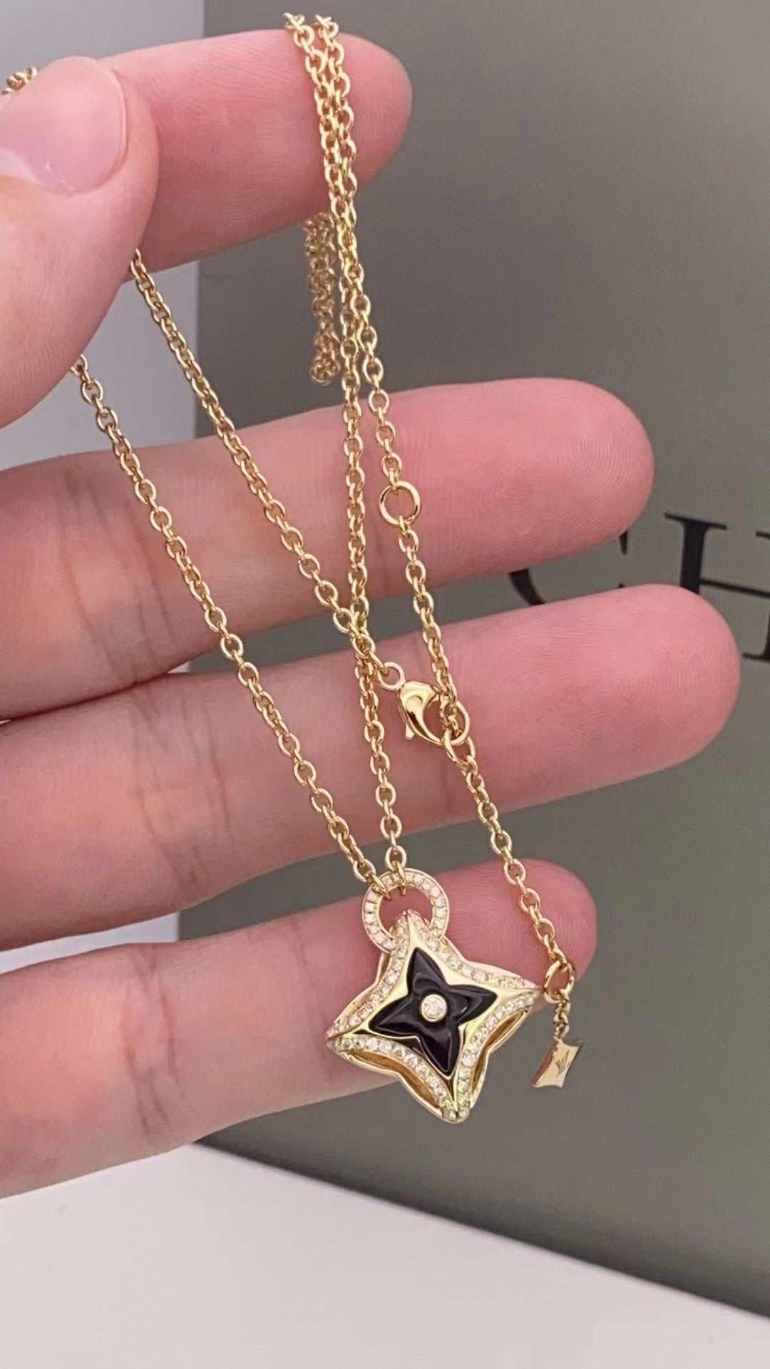 [⭐Seralia]STAR PEDANT PINK GOLD DIAMOND NECKLACE