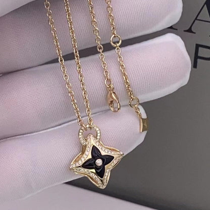 [⭐Seralia]STAR PEDANT PINK GOLD DIAMOND NECKLACE
