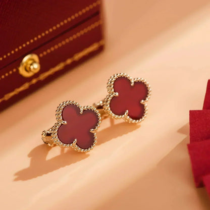 [⭐Seralia]CLOVER MEDIUM 1 MOTIFS CARNELIAN  EARRINGS