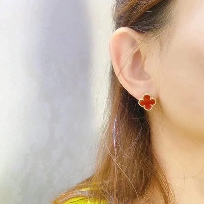 [⭐Seralia]CLOVER MEDIUM 1 MOTIFS CARNELIAN  EARRINGS