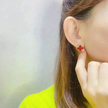 [⭐Seralia]CLOVER MEDIUM 1 MOTIFS CARNELIAN  EARRINGS