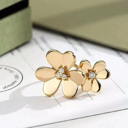 [⭐Seralia]CLOVER COMOS GOLD DIAMOND RING