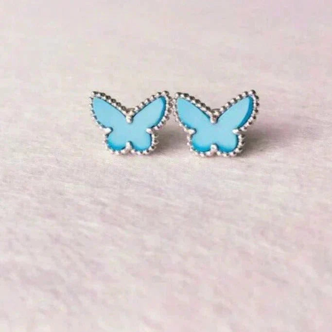 [⭐Seralia]BUTTERFLY TURQUOISE EARRINGS SILVER