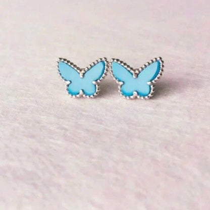 [⭐Seralia]BUTTERFLY TURQUOISE EARRINGS SILVER