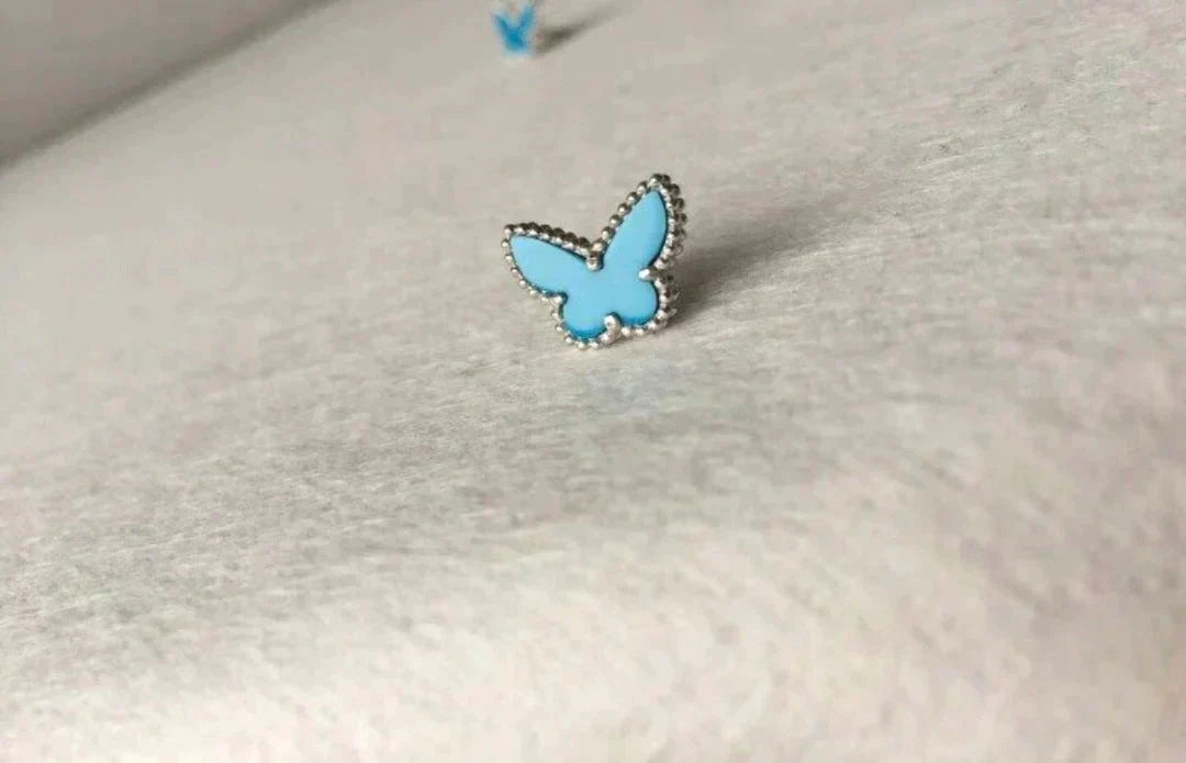 [⭐Seralia]BUTTERFLY TURQUOISE EARRINGS SILVER