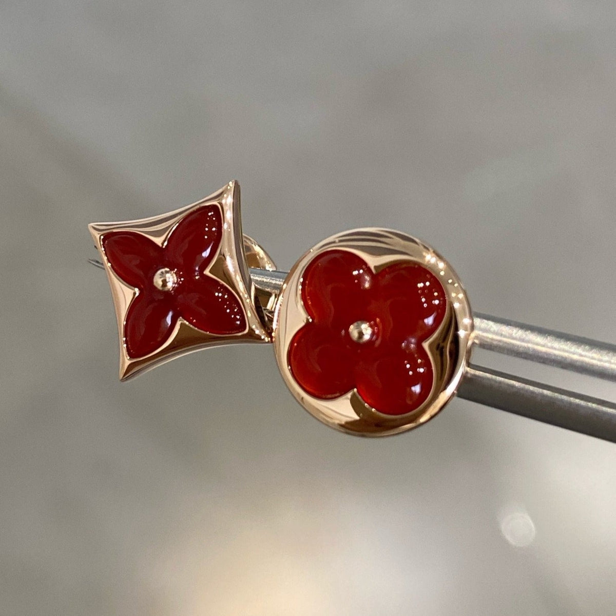 [⭐Seralia]STAR AND SUN PINK GOLD CARNELIAN STUD EARRINGS