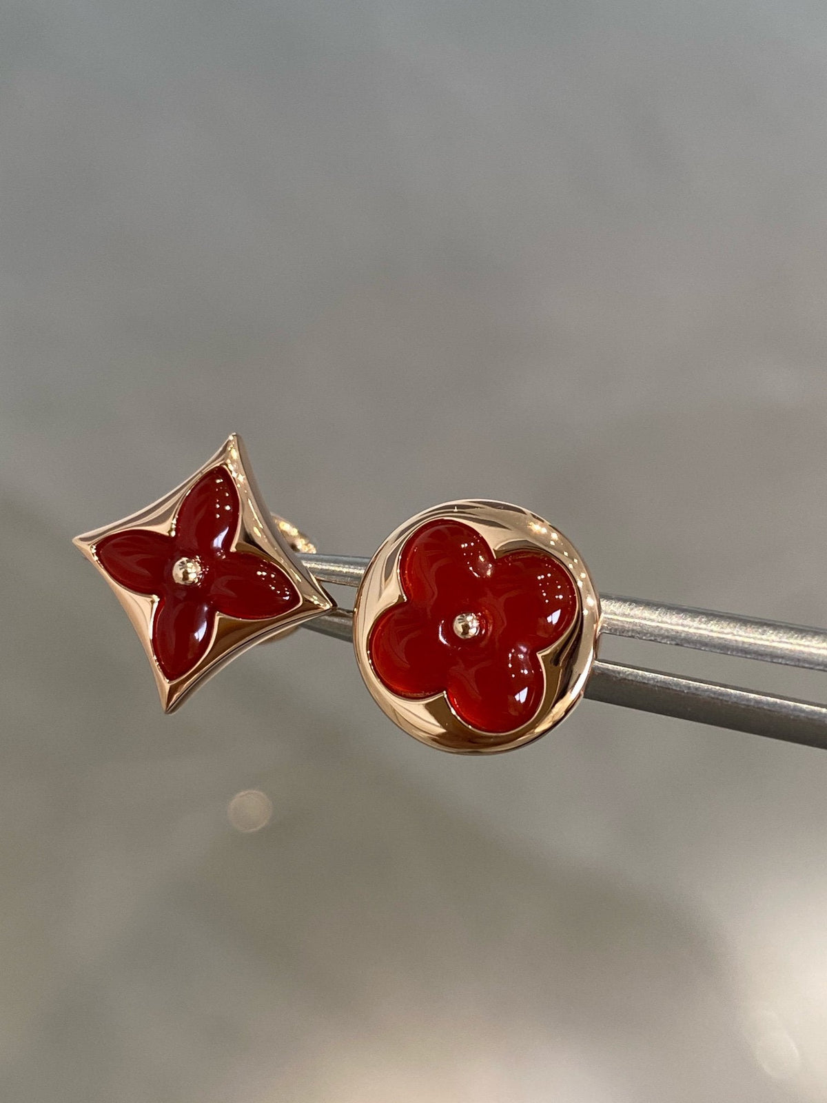 [⭐Seralia]STAR AND SUN PINK GOLD CARNELIAN STUD EARRINGS