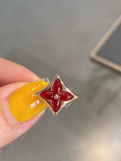 [⭐Seralia]STAR AND SUN PINK GOLD CARNELIAN STUD EARRINGS