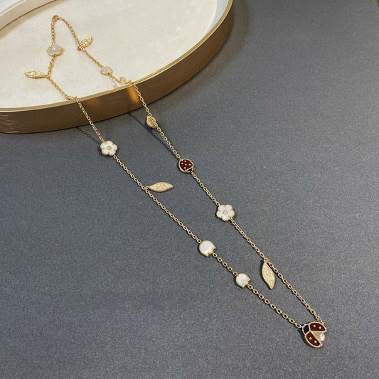 [⭐Seralia]LUCKY SPRING 15 MOTIFS GOLD NECKLACE