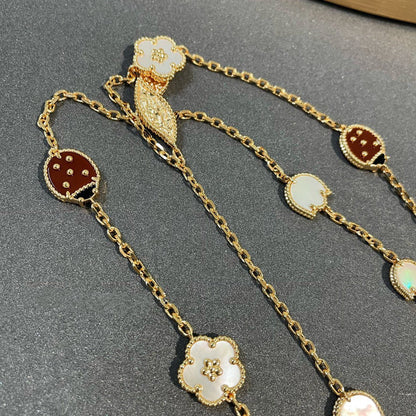 [⭐Seralia]LUCKY SPRING 15 MOTIFS GOLD NECKLACE