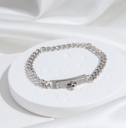 [⭐Seralia]KELLY CHAIN SILVER DIAMOND BRACELET