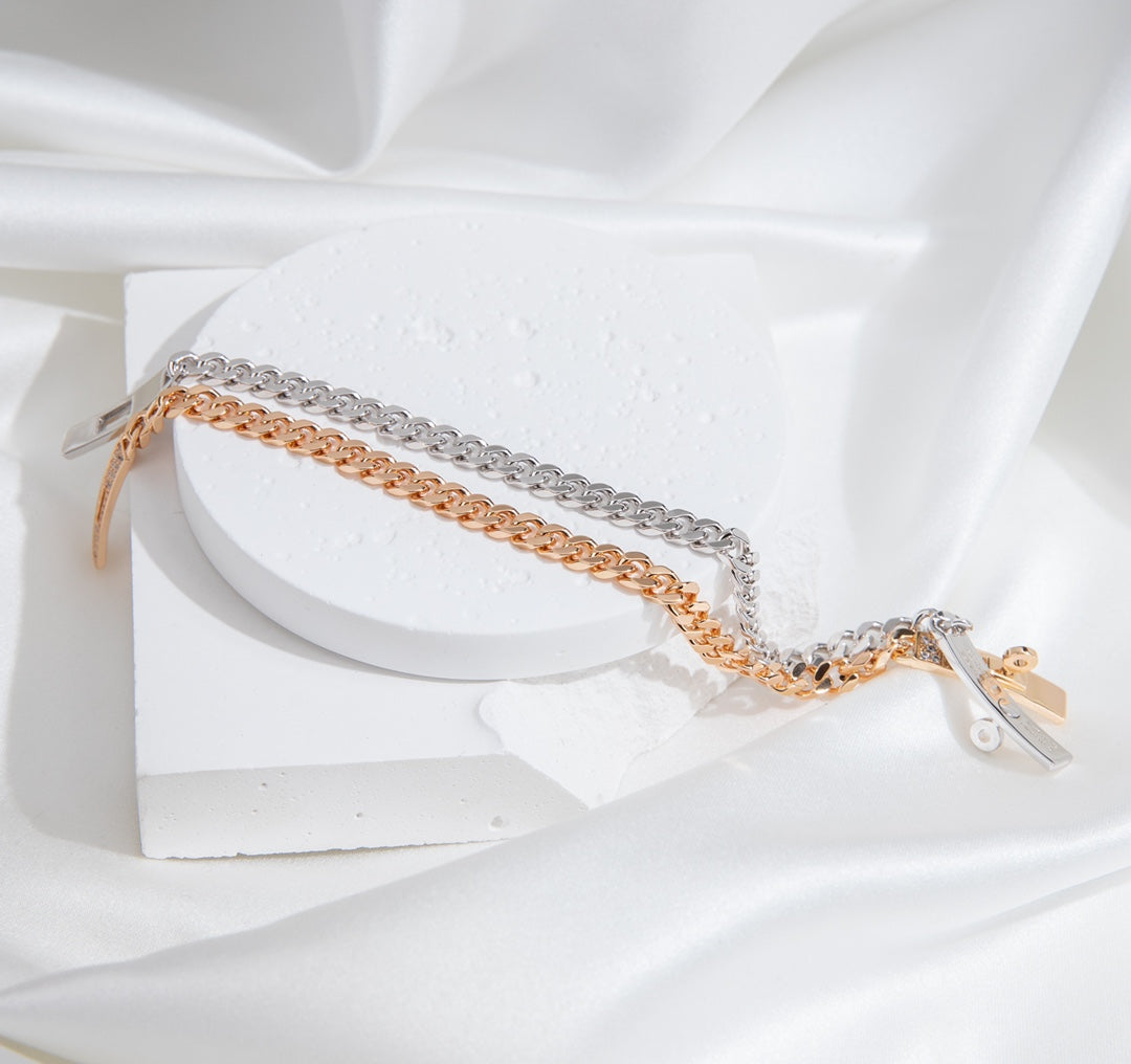 [⭐Seralia]KELLY CHAIN SILVER DIAMOND BRACELET