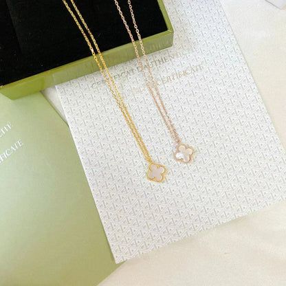 [⭐Seralia]CLOVER MINI 9.5MM WHITE MOTHER-OF-PEARL NECKLACE