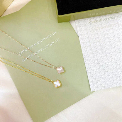 [⭐Seralia]CLOVER MINI 9.5MM WHITE MOTHER-OF-PEARL NECKLACE