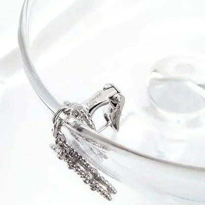 [⭐Seralia]CLOVER 2 MOTIFS  DIAMOND ONYX EARRINGS SILVER
