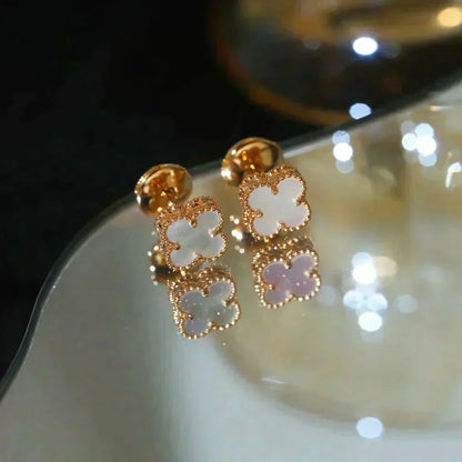 [⭐Seralia]CLOVER MINI 9.5MM WHITE MOP EARRINGS