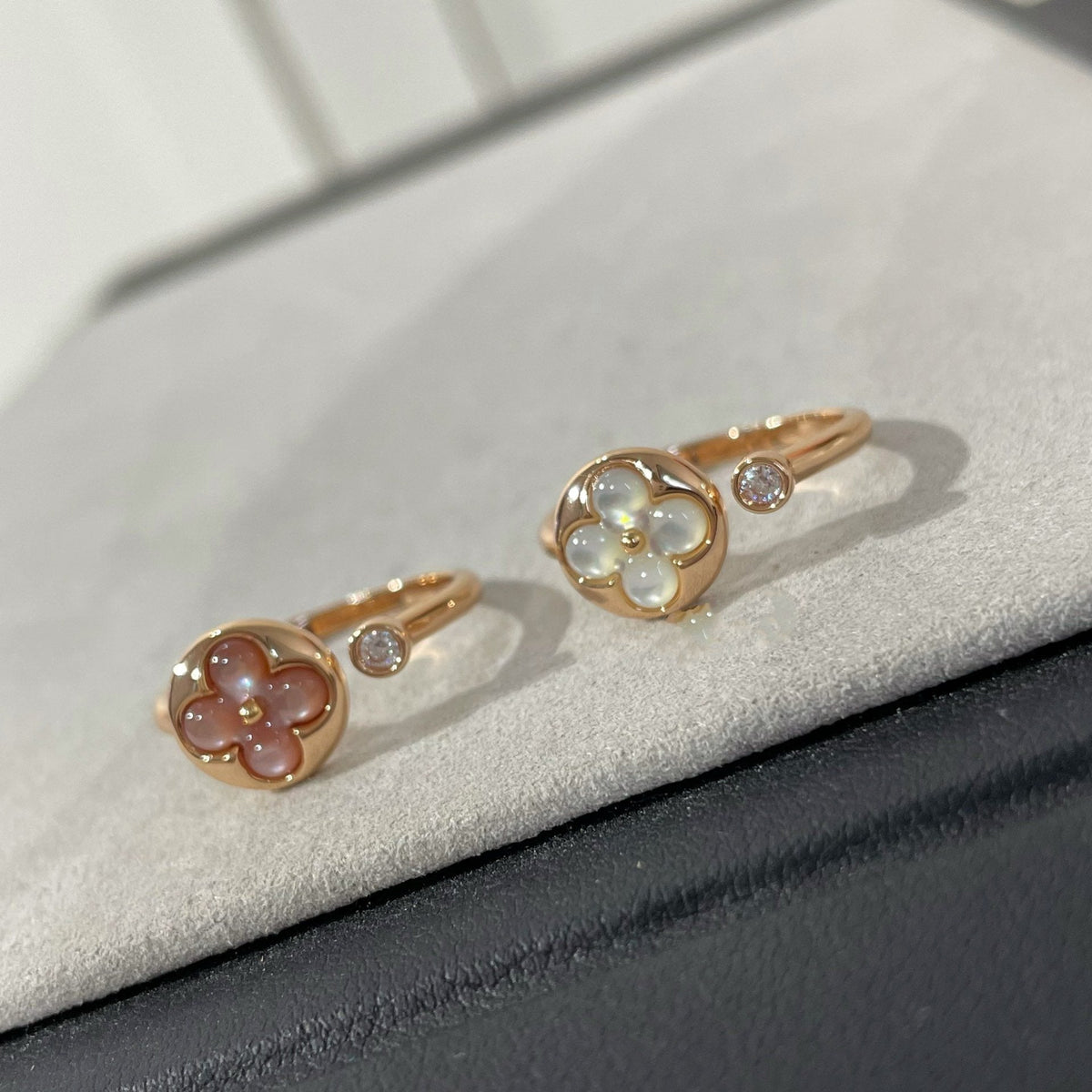 [⭐Seralia]SUN 1 DIAMOND PINK MOP RING