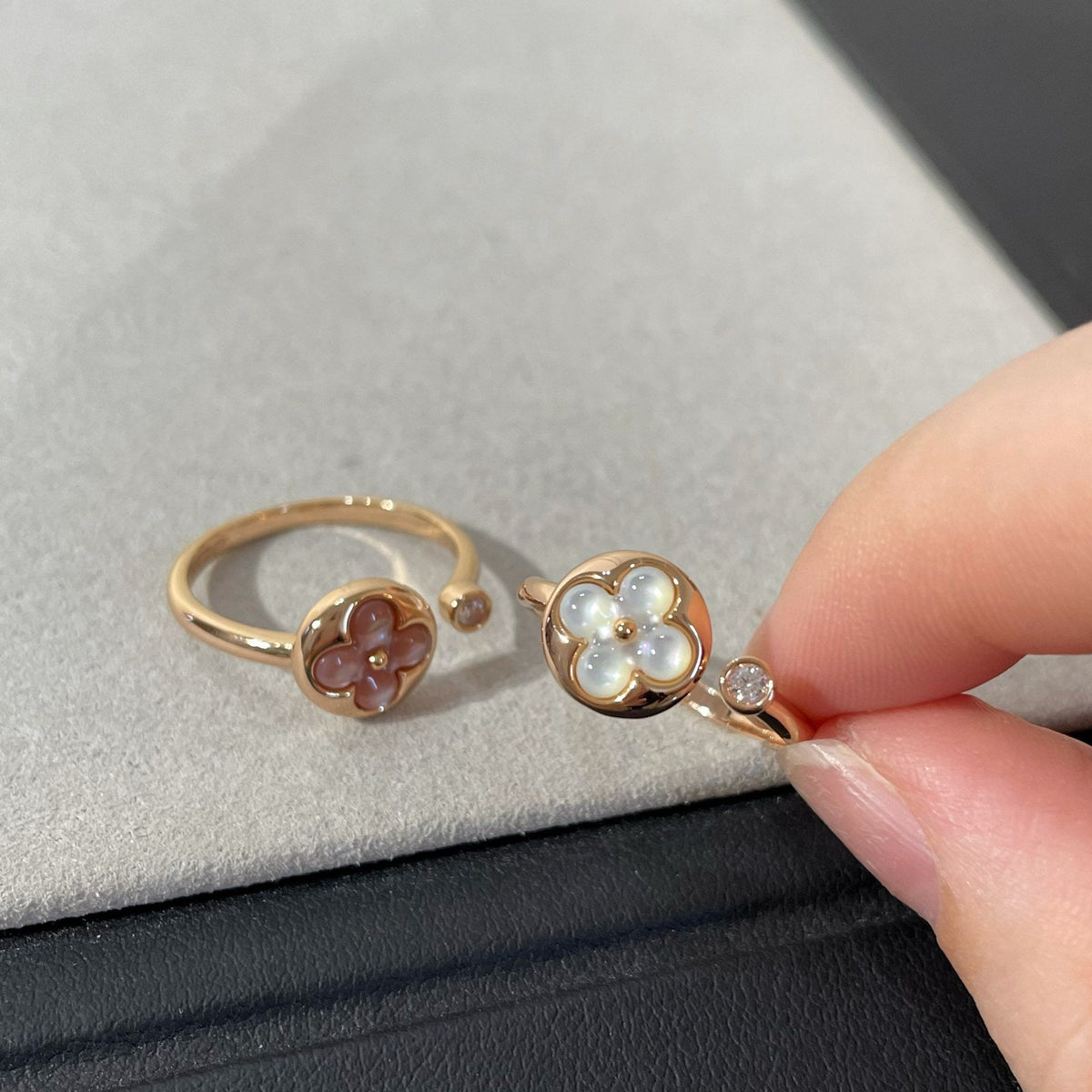 [⭐Seralia]SUN 1 DIAMOND PINK MOP RING