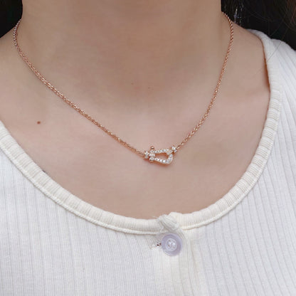 [⭐Seralia]FORCE 10 PINK GOLD DIAMOND NECKLACE