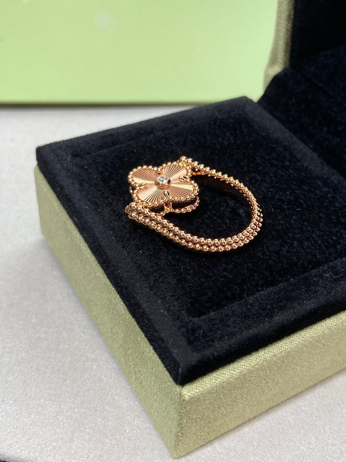 [⭐Seralia]CLOVER RIVERSIBLE ROSE GOLD RING