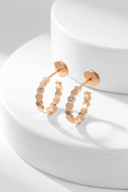 [⭐Seralia]BEE LOVE DIAMOND HOOP EARRINGS
