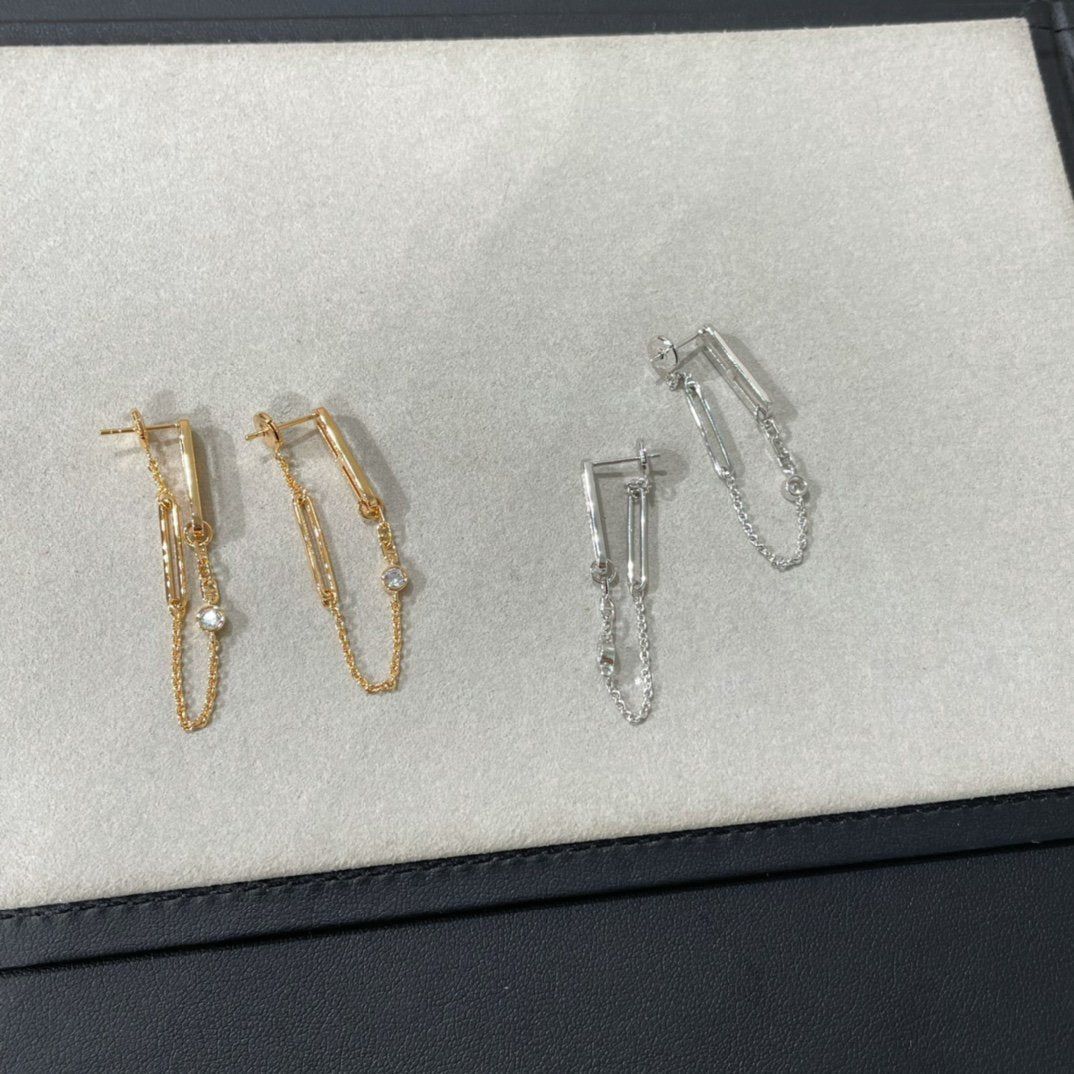 [⭐Seralia]CHAINE CHAOS DIAMOND DROP EARRINGS