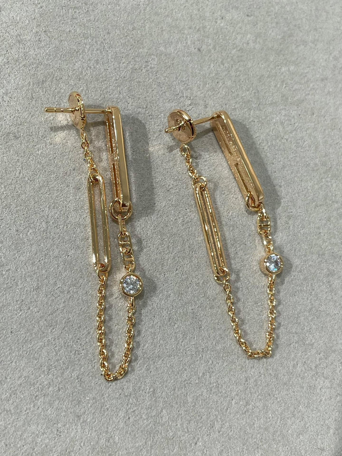 [⭐Seralia]CHAINE CHAOS DIAMOND DROP EARRINGS