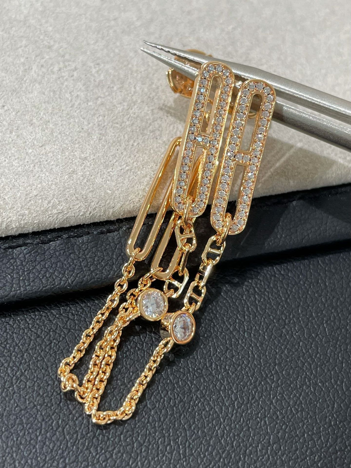 [⭐Seralia]CHAINE CHAOS DIAMOND DROP EARRINGS