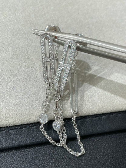 [⭐Seralia]CHAINE CHAOS DIAMOND DROP EARRINGS